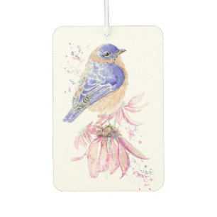 Ambientador Nombre personalizado Watercolor Bluebird Garden Bi
