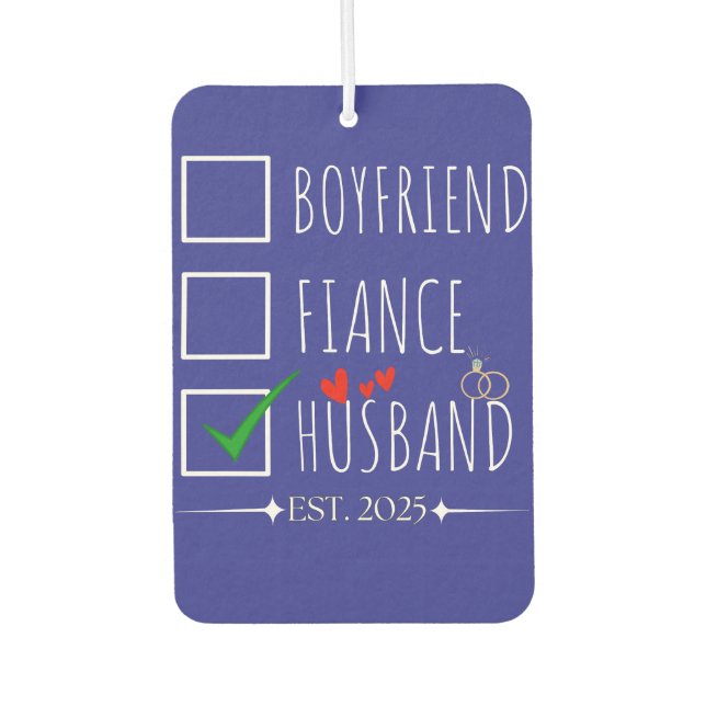 Ambientador Novio Fiancé Husband Est. 2025 Acabo De Casarse (Anverso)