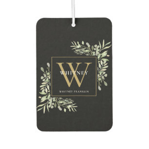 Ambientador Oro Negro Monograma Elegante Modernidad Verde