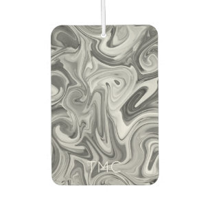 Ambientador Paint Swirl Art INITIALS Black Gray Mod Hip