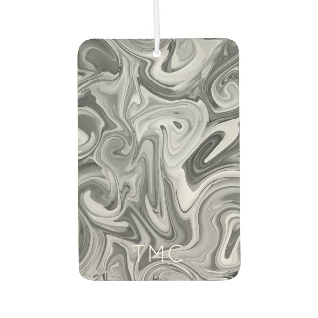Ambientador Paint Swirl Art INITIALS Black Gray Mod Hip (Anverso)
