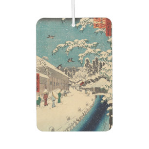 Ambientador paisaje invernal de Hiroshige Japón ukiyo-e antigu