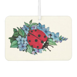 Ambientador Pájaro De Ladybird Acuarela Con Flores Salvajes Az