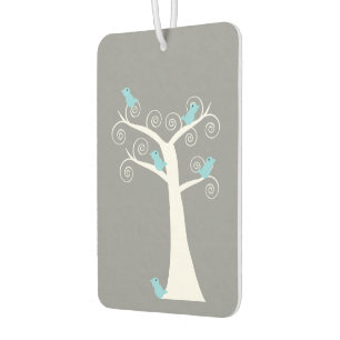 Ambientador Pájaros Azul Claro Árbol Blanco Caprichoso Gris