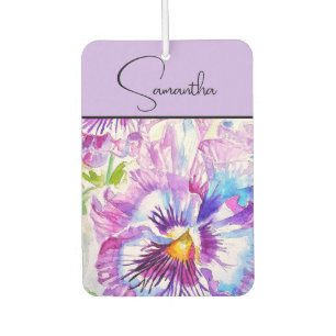 Ambientador Pansies Moradas Floral Acuarela Flor