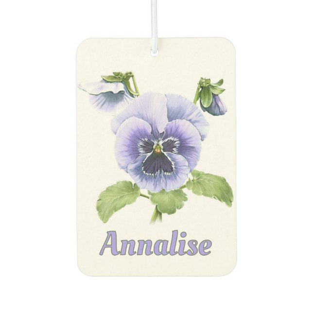 Ambientador Pansies morados Arte botánico personalizado (Anverso)