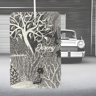 Ambientador Pantera negra en la jungla - dibujo a lápiz