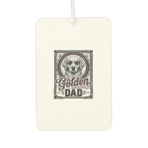 Ambientador Papá Golden Retriever Diseño de Grabado Vintage_1