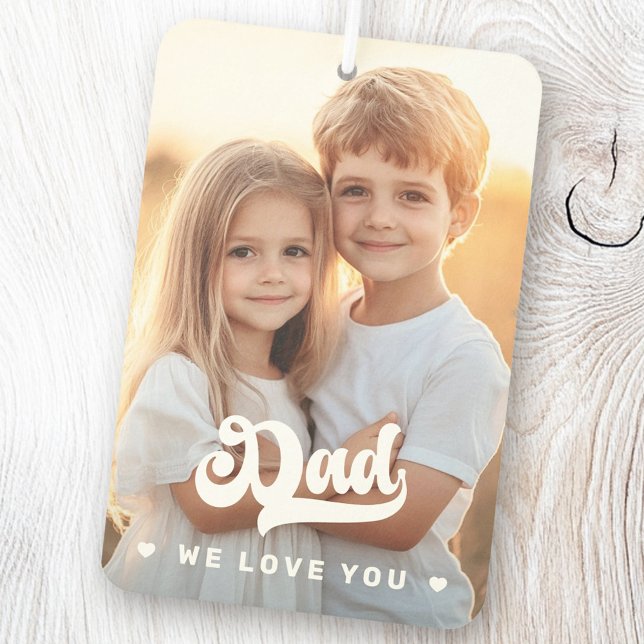 Ambientador Papá te queremos foto corazones mensajes de texto  (Dad we love you photo hearts text fathers day air freshener)