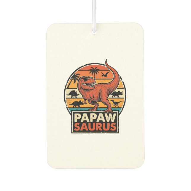 Ambientador Papawsaurus Diseño Vectorial Retro Dinosaurio Atar (Anverso)