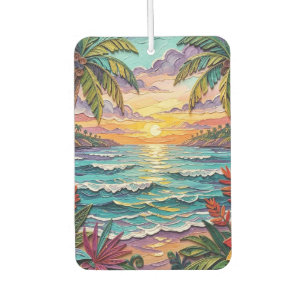 Ambientador Paraíso Tropical Escena de Playa Costera Impasto
