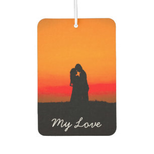 Ambientador Pareja romántica de atardecer besando mi tipografí