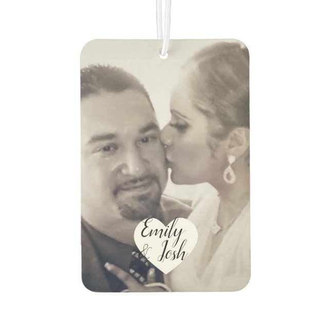 Ambientador Parejas Foto Corazón Air Freshener (Reverso)