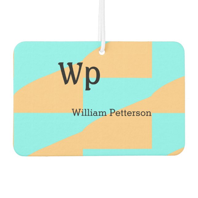 Ambientador Pastel azul verde añadir nombre monograma título d (Anverso)