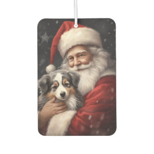 Ambientador Pastor Australiano con Navidad de Santa Claus