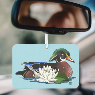 Ambientador Pato de madera colorido Nenúfar Vida silvestre Azu