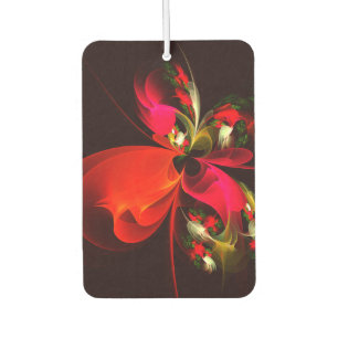 Ambientador Patrón de arte abstracto rojo verde floral moderno