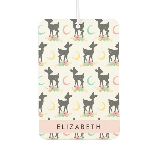 Ambientador Patrón de ciervos, venado bebé, boho, flores, tu n (Anverso)