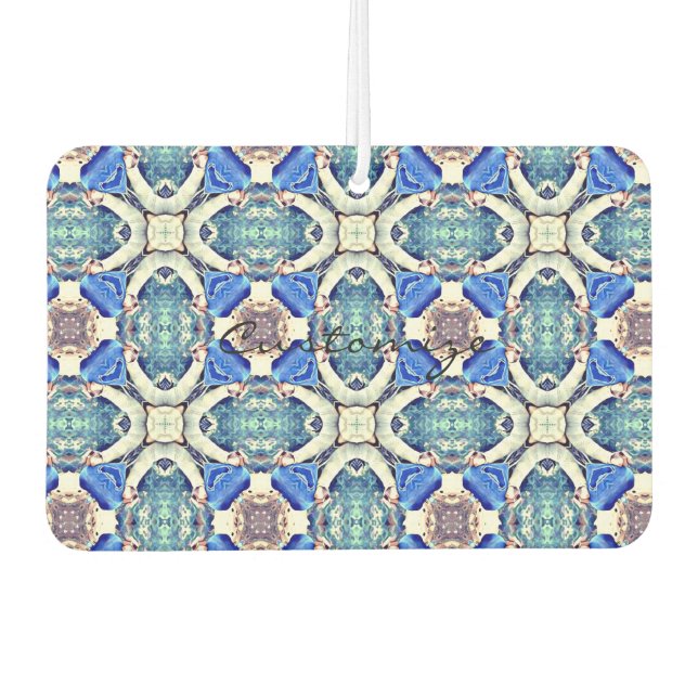 Ambientador Patrón de corazones de mandala azul Thunder_Cove (Anverso)