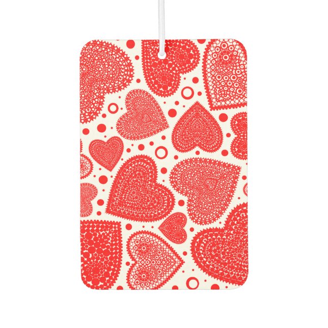 Ambientador Patrón de Corazones Rojos Elegantes (Anverso)