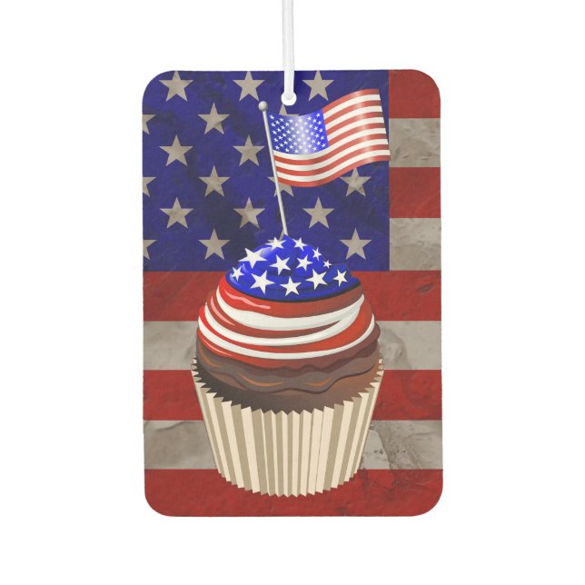 Ambientador Patrón de Cupcakes de Bandera de Estados Unidos (Anverso)