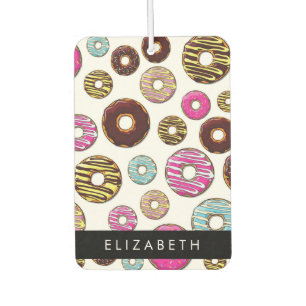 Ambientador Patrón De Donuts, Donuts Coloridos, Su Nombre