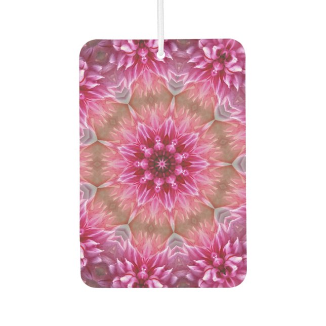 Ambientador Patrón de flores rosadas de Mandala geométrica-675 (Anverso)