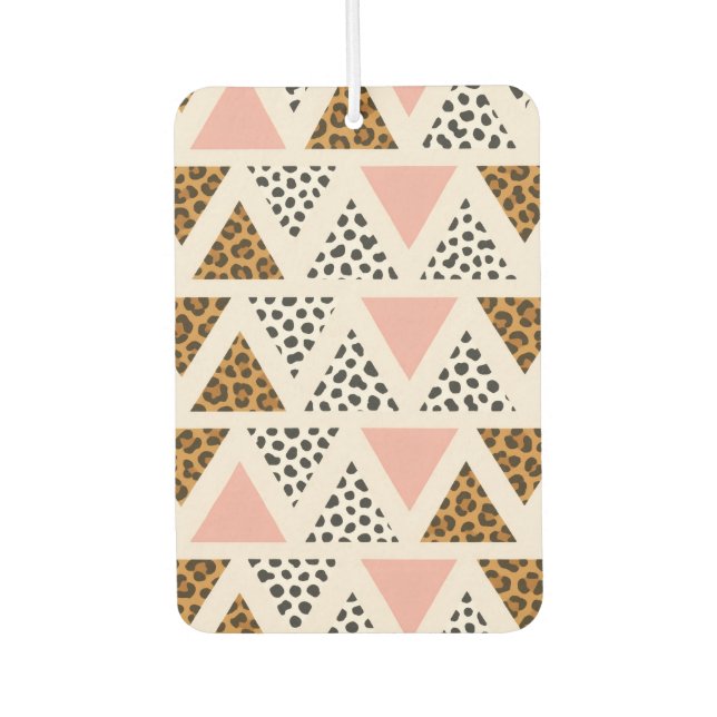 Ambientador Patrón de leopardo chic y triángulo rosa (Anverso)