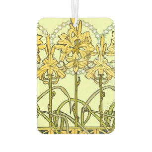 Ambientador Patrón de lirio Art Nouveau de Alphonse Mucha vint