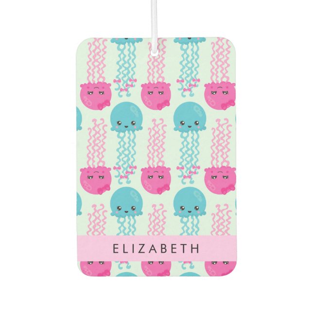 Ambientador Patrón de medusas, medusa cúrcuta, mar, nombre (Anverso)