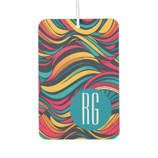 Ambientador Patrón de ondas abstractas monogramadas personaliz