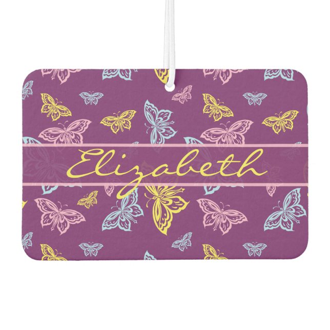 Ambientador Patrón de personalización de mariposa colorida (Anverso)