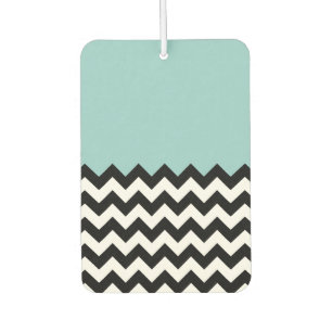 Ambientador Patrón de zigzag negro y blanco, chevron, azul