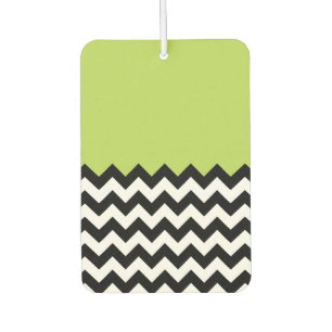 Ambientador Patrón de zigzag negro y blanco, chevron, verde