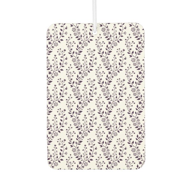 Ambientador Patrón floral boho moderno ciruela blanco (Anverso)