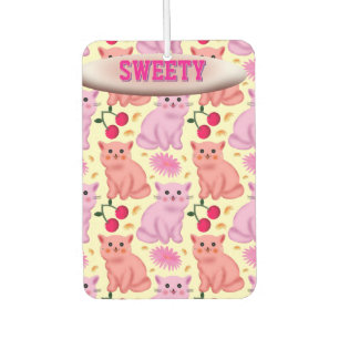 Ambientador Patrón Floral de Cereza de Gato Lindo Personalizad