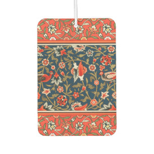 Ambientador Patrón Floral Indo-Persa Bohemio Antiguo Rojo