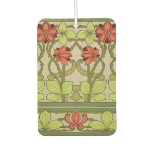 Ambientador Patrón Floral Verde Salvia Art Nouveau Vintage
