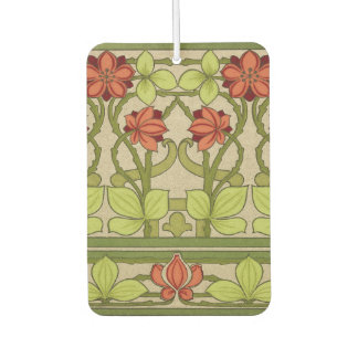 Ambientador Patrón Floral Verde Salvia Art Nouveau Vintage