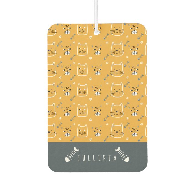 Ambientador Patrón moderno de gatos personalizados personaliza (Anverso)