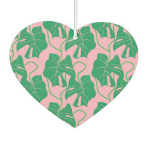 Patrón monstera en rosa y verde