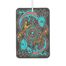 Patrón tribal azteca axolotl xolotl mitología boho