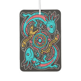 Ambientador Patrón tribal azteca axolotl xolotl mitología boho