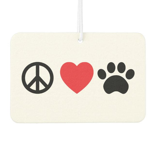 Ambientador Peace Love Paw Car Air Freshener (Anverso)