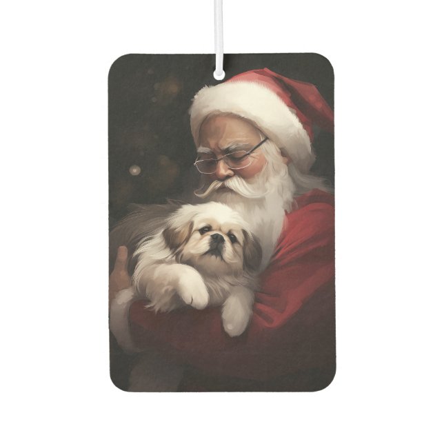 Ambientador Pekingeses con Navidades festivos de Santa Claus (Anverso)