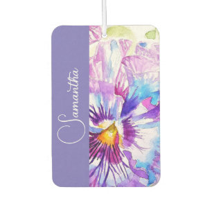 Ambientador Pensamiento Púrpura Nombre de Niñas Flores Acuarel