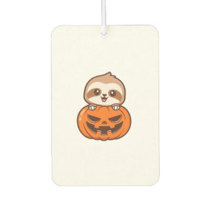 Ambientador Perezoso lindo con calabaza Halloween dibujo anima