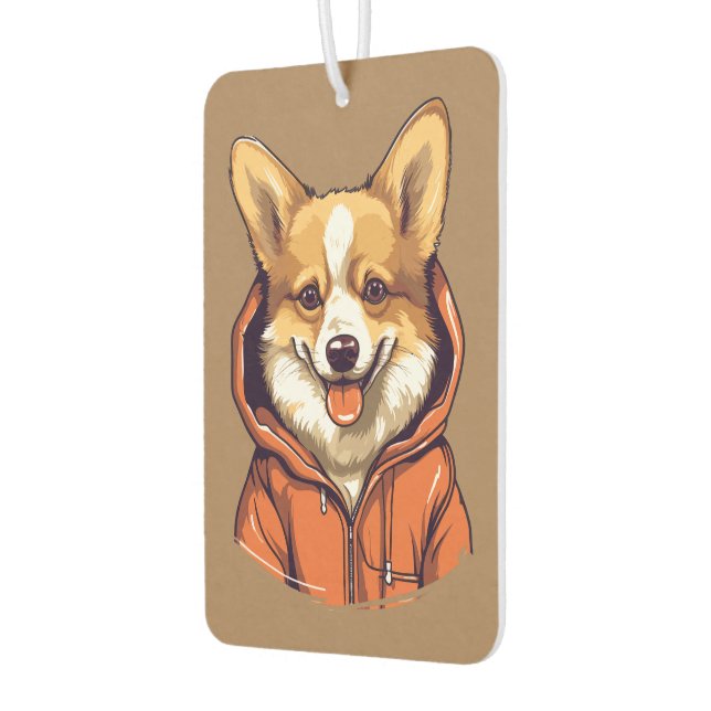 Ambientador Perro Corgi gracioso que lleva Hoodie (Izquierda)