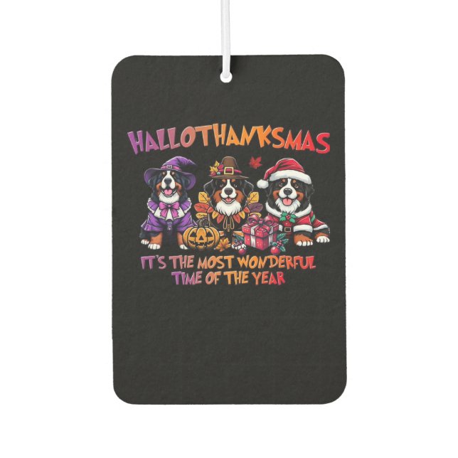 Ambientador Perro de montaña bernés Halloween Navidad de Acció (Anverso)