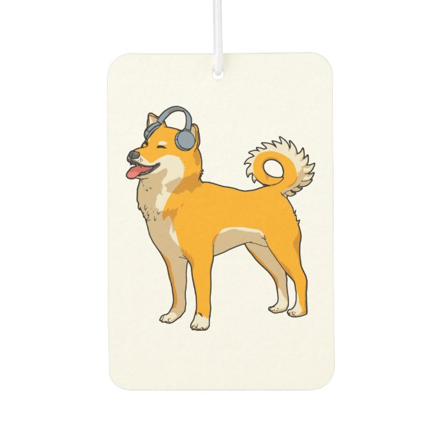 Ambientador Perro escuchando música (Anverso)